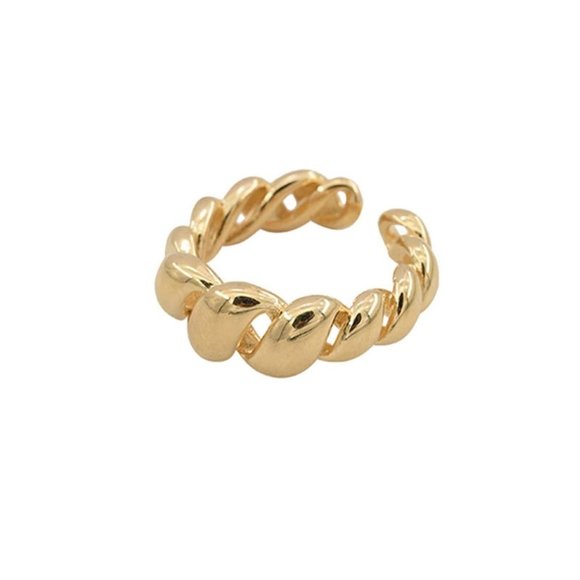 *NEW Gold Braided Croissant Adjustable Ring - Picture 7 of 7